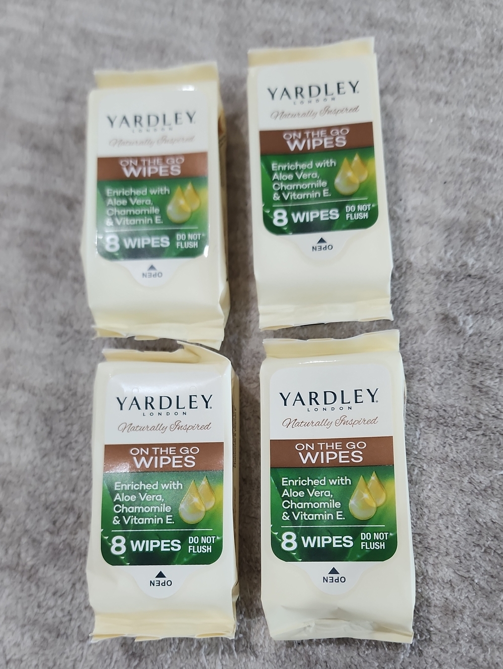 NWT Yardley On The Go Wipes Bundle Of 4
